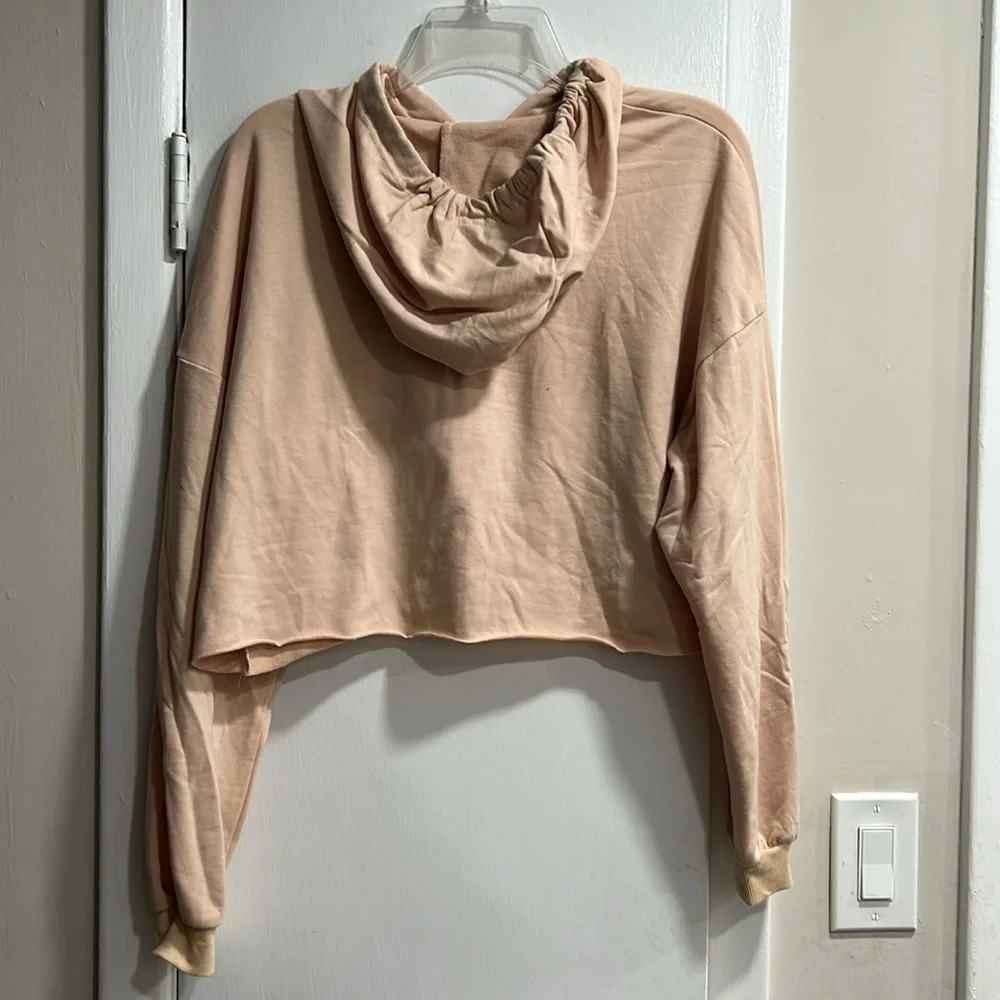 C' EST LA VIE PARIS Cropped Lightweight Hooded Sweater size Large - Picture 4 of 4